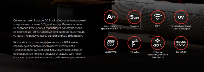 Функции и режимы Royal Thermo Barocco DC Black