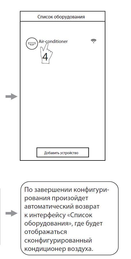 Настройка Wi-Fi приложения, добавить кондиционер