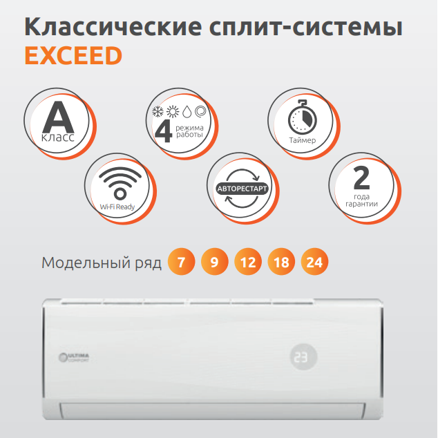 Сплит-системы Ultima Comfort серии Exceed