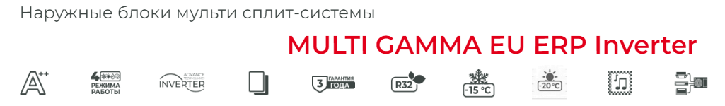 Функции наружных блоков мульти сплит-системы ROYAL Clima MULTI GAMMA EU ERP Inverter